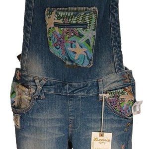 Luxirie By Lrg, Starfish Overalls NWT, Detailed Stitching Boho Hip Hop Y2K